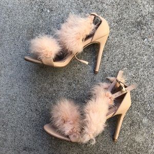Fluffy Strappy Heel
